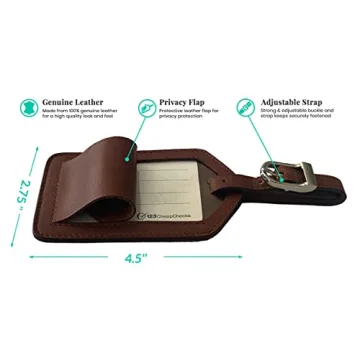 Stylish Personalized Leather Luggage Tags - Custom Monogrammed