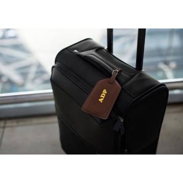 Stylish Personalized Leather Luggage Tags - Custom Monogrammed