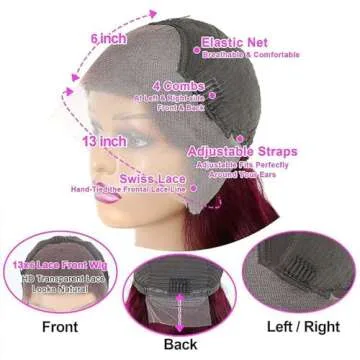 Fiumer 99j Burgundy Lace Front Wigs Human Hair 28inch 13x6 HD Transparent Lace Straight Red Wig Human Hair Colored Reddish Brown Lace Frontal Wigs Human Hair 180% Density Pre Plucked With Baby Hair