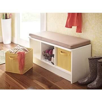 ClosetMaid 3 Cube Bench Home Organizer, White/Tan