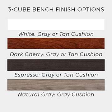 ClosetMaid 3 Cube Bench Home Organizer, White/Tan