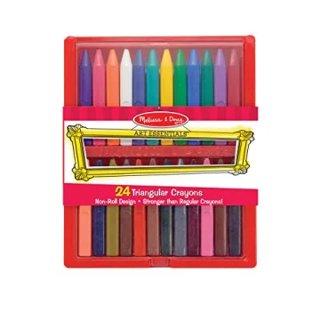 Melissa & Doug Triangular Crayons - Non-Roll and Durable Creativity
