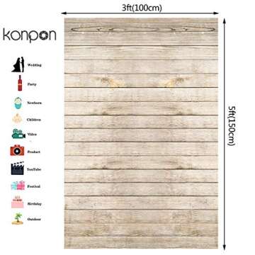 KonPon Wood Backdrop Photography Background Vinyl Backdrop Wood Floor Photography Backdrops Studio P...