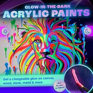 Neon Nights Glow in The Dark Neon Acrylic Paint Set of 8