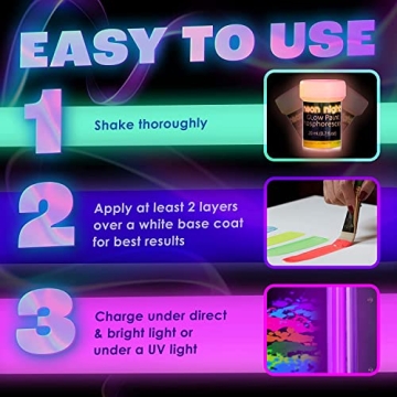 Neon Nights Glow in The Dark Neon Acrylic Paint Set of 8