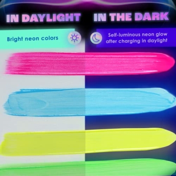Neon Nights Glow in The Dark Neon Acrylic Paint Set of 8