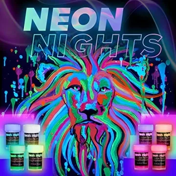 Neon Nights Glow in The Dark Neon Acrylic Paint Set of 8