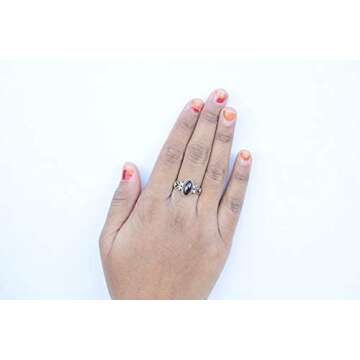 Garnet Stone Ring Handmade 925 Sterling Silver Gift for Her