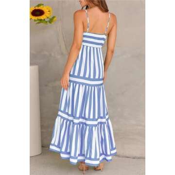 Chouyatou Women's Spaghetti Strap Maxi Dress for Summer