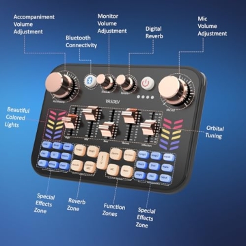 VASDEV DJ Podcast Equipment Bundle with Bluetooth Features