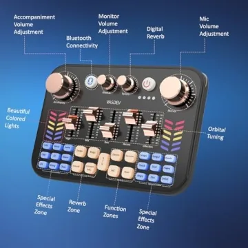 VASDEV DJ Podcast Equipment Bundle with Bluetooth Features