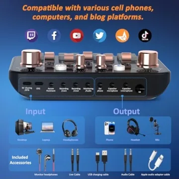 VASDEV DJ Podcast Equipment Bundle with Bluetooth Features
