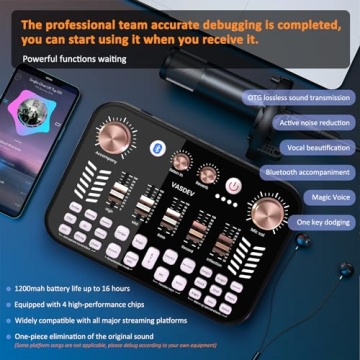 VASDEV DJ Podcast Equipment Bundle with Bluetooth Features