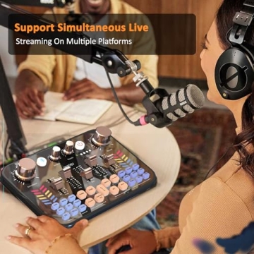 VASDEV DJ Podcast Equipment Bundle with Bluetooth Features