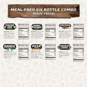 Flavor God Meal Prep Spices, Combo Pack of 6 (Everything, Garlic Lovers, Italian Zest, Chocolate Don...
