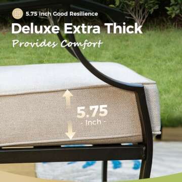 MIXPATIO Patio Furniture Set 4 pcs, Metal Outdoor Patio Furniture, 3-Seat Sofa, 2 Swivel Chairs, Met...