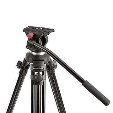 Amazon Basics Professional Aluminum Video Tripod - 65", Heavy Duty, With Fluid Head