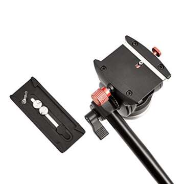 Amazon Basics Professional Aluminum Video Tripod - 65", Heavy Duty, With Fluid Head