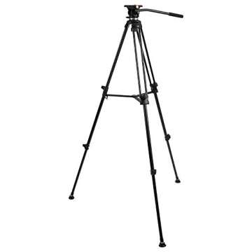 Amazon Basics Professional Aluminum Video Tripod - 65", Heavy Duty, With Fluid Head