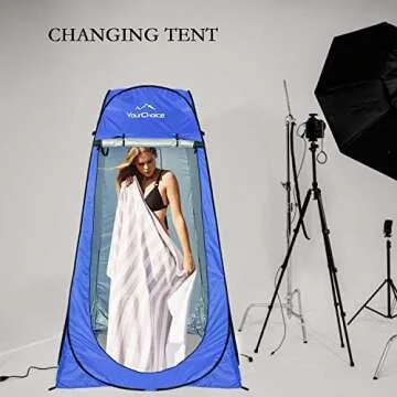 Your Choice Pop Up Privacy Shower Tent - Portable Changing Toilet Tent for Outdoor Camping, Beach, Road Trips - 6.2 FT Tall with Carry Bag - Blue