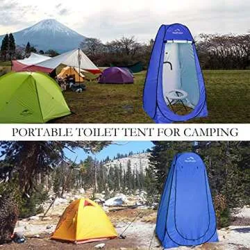 Your Choice Pop Up Privacy Shower Tent - Portable Changing Toilet Tent for Outdoor Camping, Beach, Road Trips - 6.2 FT Tall with Carry Bag - Blue