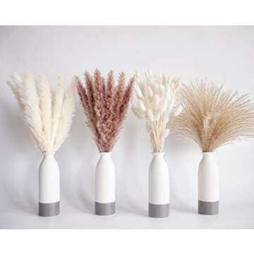 Natural Dried Pampas Grass Decor, 100 PCS Perfect for Home and Events