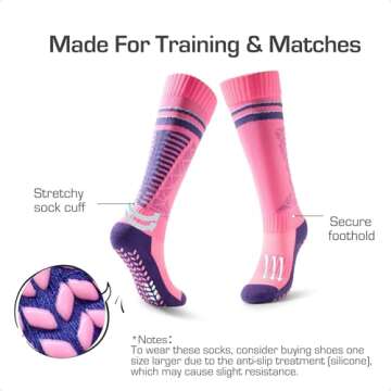 DREAM PAIRS Boys Girls Soccer Cleats Youth Firm Groud Football Shoes with Socks SDSO2307K-ACC Size 5 Big Kid HOT Pink/Royal Blue