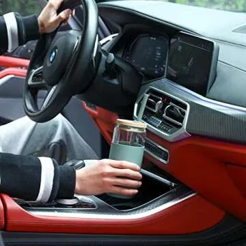 Stylish 20oz Glass Tumbler with Silicone Sleeve