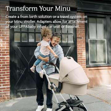 UPPAbaby Adapter for Minu and Minu V2 Strollers/Compatible with Bassinet, Aria, Mesa V2, or Mesa Max...
