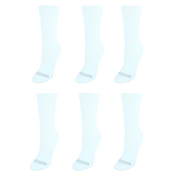 Hanes-Womens Hanes-Women's Crew Socks White/Grey Vent Shoe Size: 5-9 One Size