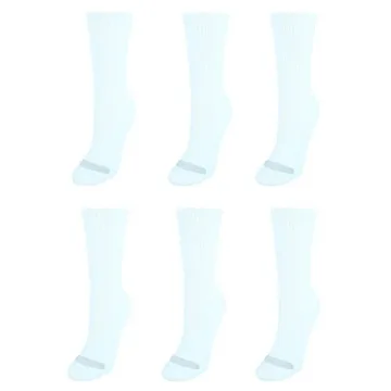 Hanes-Womens Hanes-Women's Crew Socks White/Grey Vent Shoe Size: 5-9 One Size