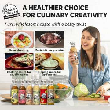 Low Sodium Salad Dressing, 6pk Six Different Flavors Vegan Salad Dressing Option, Balsamic Vinaigrette Dressing, Avocado Ranch Dressing by Brick House