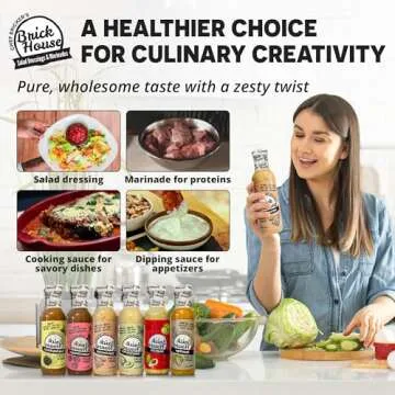 Low Sodium Salad Dressing, 6pk Six Different Flavors Vegan Salad Dressing Option, Balsamic Vinaigrette Dressing, Avocado Ranch Dressing by Brick House