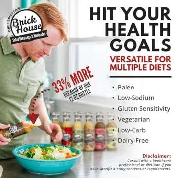 Low Sodium Salad Dressing, 6pk Six Different Flavors Vegan Salad Dressing Option, Balsamic Vinaigrette Dressing, Avocado Ranch Dressing by Brick House