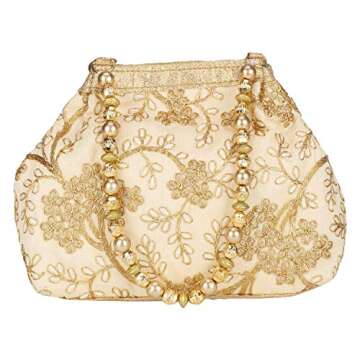 Suman Enterprises Potli Bag For Women, Gift Potli Bag For women & Jwelery Potli Bag/Potli Pouch - Golden