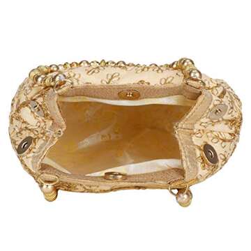 Suman Enterprises Potli Bag For Women, Gift Potli Bag For women & Jwelery Potli Bag/Potli Pouch - Golden