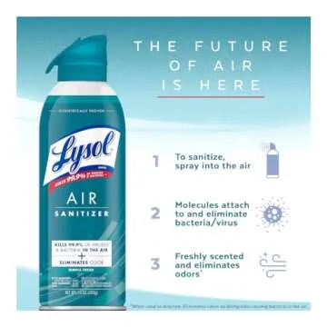 Lysol Air Sanitizer Spray, For Air Sanitization and Odor Elimination, Simple Fresh, Lavender, Cotton Blossom 10 Fl. Oz (Pack of 3)