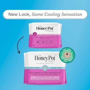 The Honey Pot Company - Herbal Sanitary Pads for Women - Regular Flow w/Wings - Infused w/Essential ...