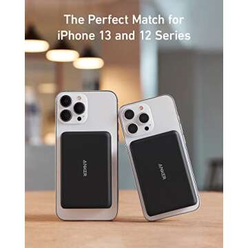 Anker 521 Magnetic Battery (PowerCore Magnetic 5K), 5000 mAh Magnetic Wireless Portable Charger with USB-C Cable, for iPhone 13 /13 Pro /13 Pro Max /13 Mini /12 /12 Pro /12 Pro Max /12 Mini (Black)