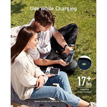 Anker 521 Magnetic Battery (PowerCore Magnetic 5K), 5000 mAh Magnetic Wireless Portable Charger with USB-C Cable, for iPhone 13 /13 Pro /13 Pro Max /13 Mini /12 /12 Pro /12 Pro Max /12 Mini (Black)