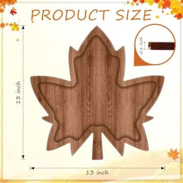 Rtteri 4 Pcs Thanksgiving Appetizer Platter Autumn Fall Acacia Serving Tray Wood Charcuterie Board S...