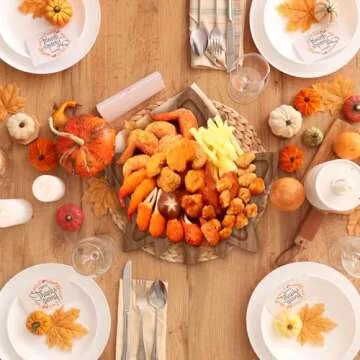 Rtteri 4 Pcs Acacia Wood Serving Trays for Thanksgiving