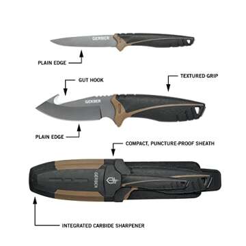 Gerber Gear Myth Field Dress Kit - 2-Piece Hunting Knife Set - EDC Gear and Equipment - Brown
