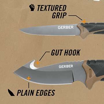 Gerber Gear Myth Field Dress Kit - 2-Piece Hunting Knife Set - EDC Gear and Equipment - Brown