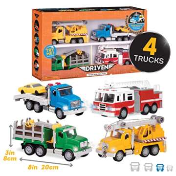 Driven by Battat Toy Trucks with Lights & Sounds for Kids