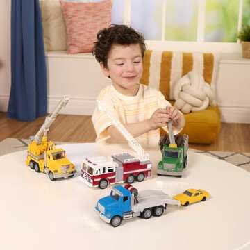Driven by Battat Toy Trucks with Lights & Sounds for Kids