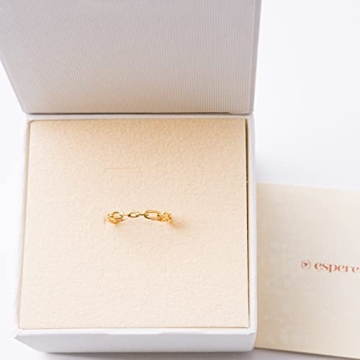 Espere Gold Plated Simple Link Ring Women's Minimalist Jewelry