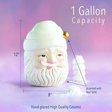 Glitterville Papa Noel Cookie Jar in White | Hand Painted and Glazed | Collectable