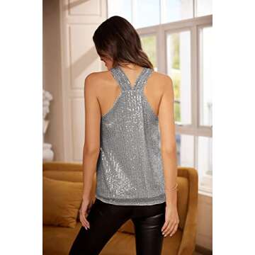 Elegant Halter Neck Sexy Glitter Top for Nightouts
