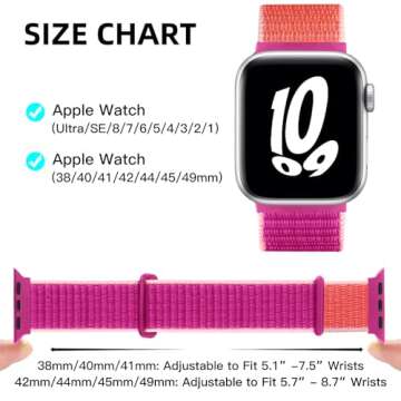 WJK Compatible with Apple Watch Bands for women 44mm 38mm 41mm 40mm 45mm 46mm 49mm, Nylon Solo Strap Compatible with Apple Watch Band Series 10 9 8 7 6 5 4 3 2 1, iWatch for Ultra 2 SE 2